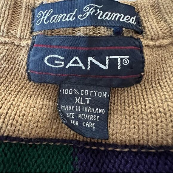 Vintage Men’s Hand Framed GANT V Neck Sweater size XLT - Picture 4 of 5